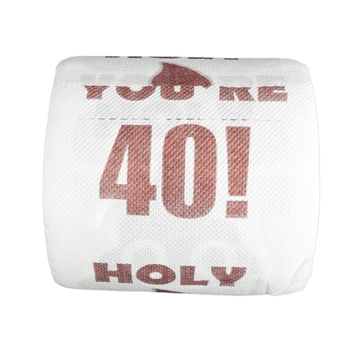 Bojueshaw You're 40 Printed Toilet Paper Prank Gift,Funny Novelty Roll,3-Ply Soft Bathroom Tissue,Humorous Decor for Men & Women