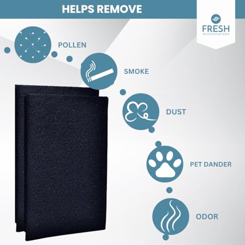 2 PK Cut to Fit Activated Carbon Pre Filter Pad Roll, Universal Filtration Sheet for Air Purifiers, Appliances, Air Conditioners, Compatible with Honeywell, Whirlpool, Next Gen and more