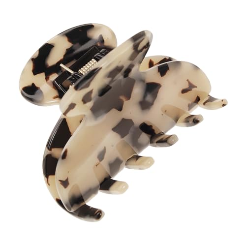Small Hair Clip for Women, France Luxe Sm Couture Claw Clip, Ivory Tokyo Tortoise Shell, Strong Grip, Lightweight Comfort, Damage-Free French Design, Ideal for Half-Up Style