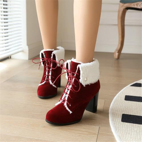 Bottes de neige rouges pour femme à talon haut pointure 40.5