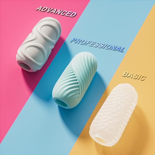 male masturbator sex toys for men - pocket pussy egg set stroker adult sex toys ultra soft stretchy 3d realistic textured male masturbators cup 3 penis training egg set male sex toys for men