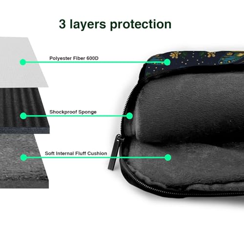 Maletín vintage floral resistente al agua para laptop 13" miniatura 5