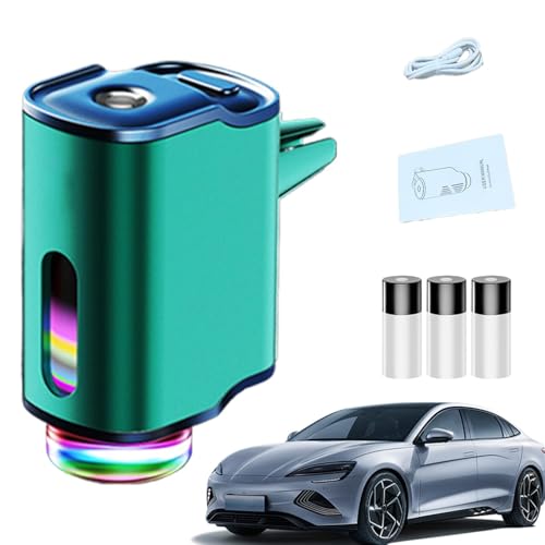 スマートカーエアディフューザー 車用臭気中和剤 LED雰囲気ライト付き芳香剤 車用通気口フレグランスディフューザー LED車用芳香剤クリップ RV用車用芳香剤 LED付き車用消臭剤