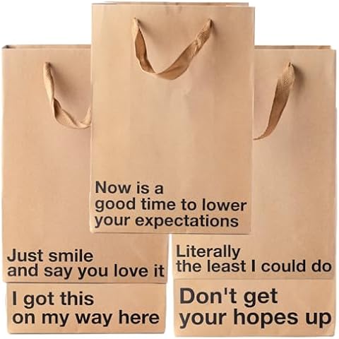 MilkToast Brands Snarky Gift Bag Set - 5 Pieces, Funny Inappropriate Birthday Wrapping Cover