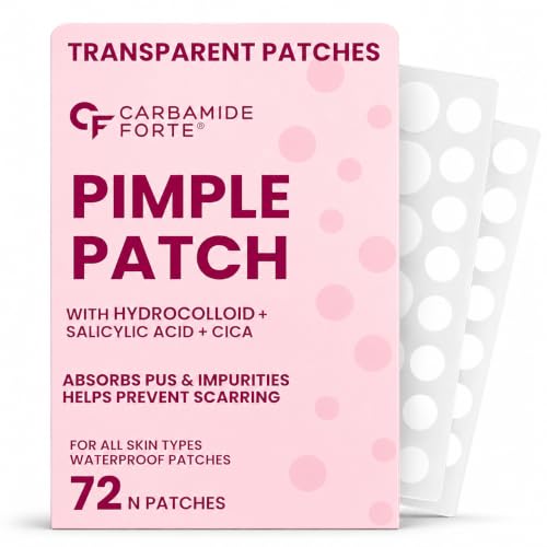 Image of Carbamide Forte Pimple Patches for Face Salicylic Acid & Cica | 72 Hydrocolloid Acne Patch | Invisible Waterproof Pimple Patch Absorbs Pus & Impurities for All Skin Types