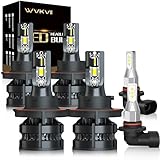WVKVII Fit For Ford F250 F350 F450 F550 Super Duty (2005-2022) LED Bulbs H13 High Beam + H13 Low Beam+ 9145Fog Lights Bulbs Kit, Super Bright 6500K Cool White,with Fan, Plug and Play,Pack of 6