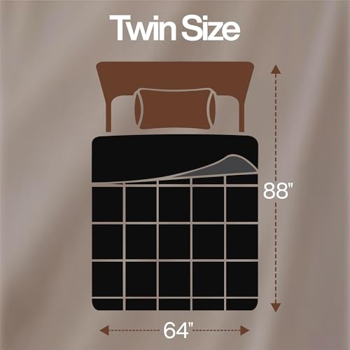 Image of Utopia Bedding Twin Comforter Duvet Insert, Reversible Black /Grey Quilted Comforter with Corner Tabs, Box Stitched Down Alternative Comforters Twin Size 64 x 88 inches