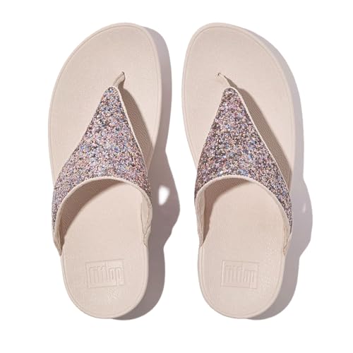 FitFlop Women's Lulu Multi-Tonal Glitter Toe-Post Sandals Wedge4