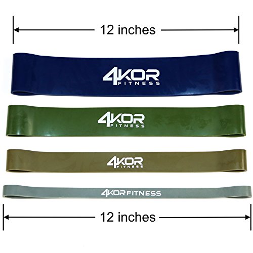 Image of 4KOR Fitness Resistance Loop Band Set, Perfect for Crossfit, Yoga, Physical Therapy, and Booty Building