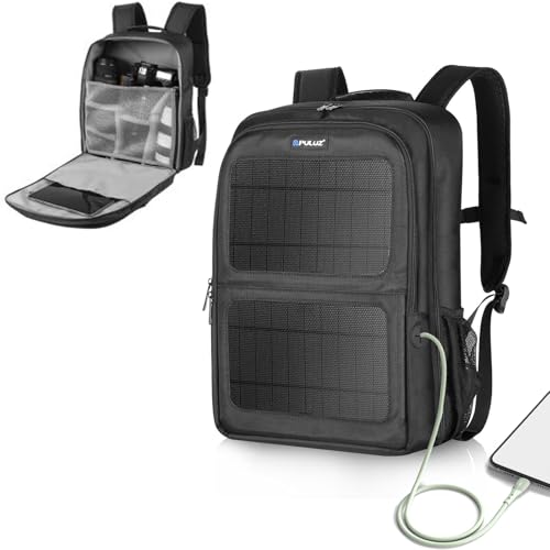 LOPURS Camera Backpack Bag, 12W Solar Power Small Professional DSLR Photography Backpack with 14“...