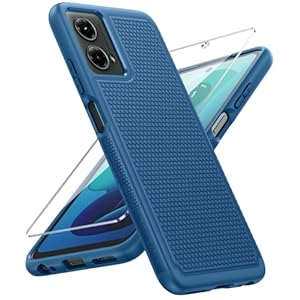 FNTCASE for Motorola Moto G-5G-2024 Case: Dual Layer Heavy Duty Cell Phone Protective Cover Shockproof Rugged with Non-Slip Textured – Military Drop Protection Bumper Tough Case (Blue)