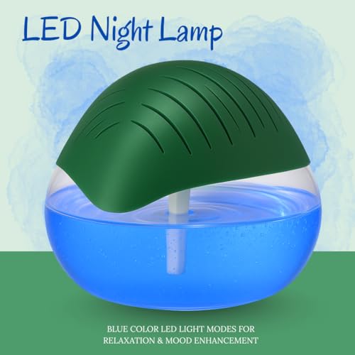 Image of Humidifier Revitalizer Hygiene Portable Room Air Purifier and with Led Lights, Run Time: 16 Hours- Perfect for Living Rooms, Kitchen, Office & Hotels (24 * 24 * 12 cm,Green)-750 Ml