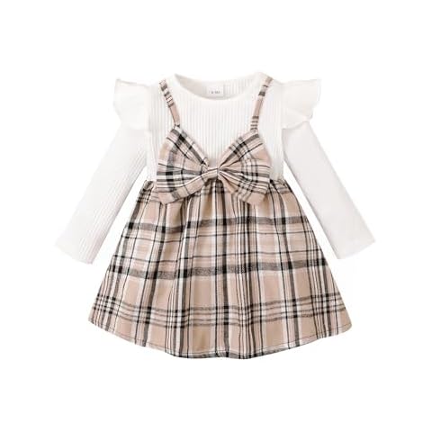 puseky Baby Girl Long Sleeve Ruffle Dress Cover