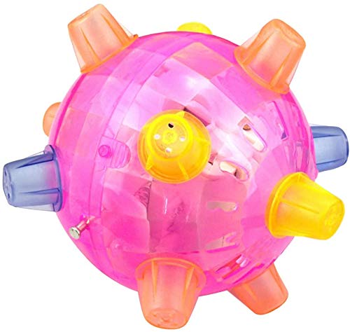 Bprtcra Children Music Dancing Ball, Baby Music Shake Jumping Flash Bouncing Ball LED Disco BallSensory Developmental Toy Kids Early Educational Game for Toddlers (Red Color)