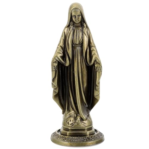 IMIKEYA Figurine De La Vierge Marie Statue De La Vierge Marie Bénie Sculpture Catholique en Alliage Statue Religieuse Catholique De Saint Sculpture De Jésus...