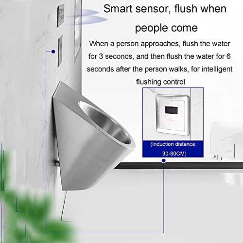 Orinal moderno de acero inoxidable 304 con sensores integrados para baño público miniatura 7