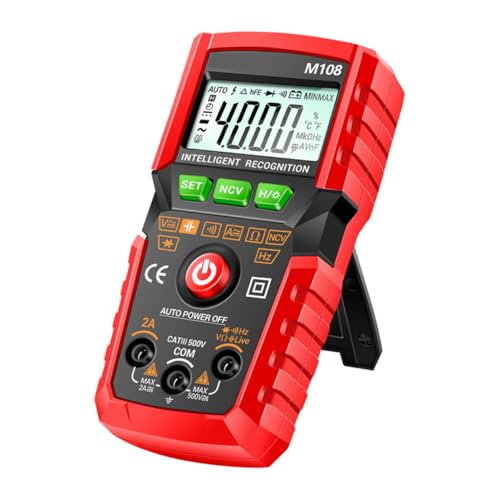 BAZEITFLOW M108 デジタルマルチメーター 4000カウント 音声放送機能付き 電圧計テスター 直流電圧 電流 周波数測定 自動オフ機能付き 軽量 携帯便利なデザイン バッテリーなし