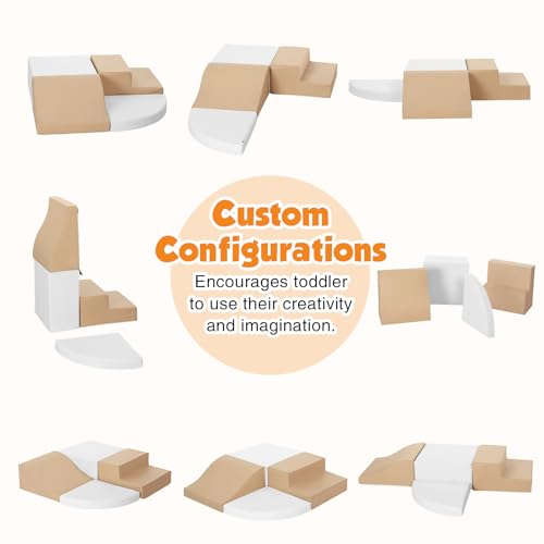 image for TODIBY 4-Piece Soft PU Leather Toddlers Climbing Toys, Baby Foam Climb