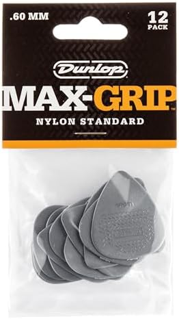 Jim Dunlop Guitar Pick Nylon Max Grip Standard .60mm (12 PK) 449P060