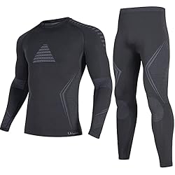 Ropa De Trabajo Para Frío Extremo UNIQUEBELLA Conjunto de Ropa Interior térmica para Hombre Extra cálido Camiseta de Manga Larga Baselayer frío Invierno para Deportes Extremos esquí, Senderismo