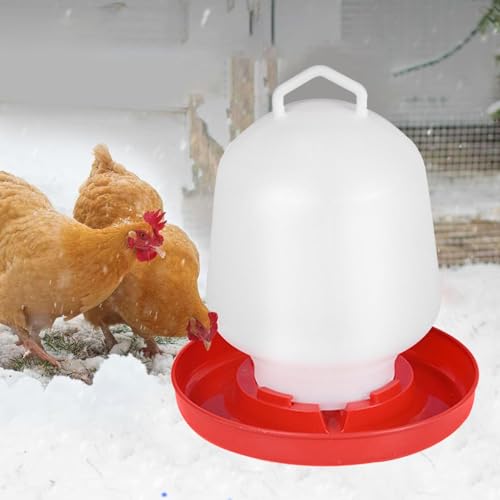 Geflügel-Wasserbrunnen Geflügel-Wasser-Futterspender Hühner-Wassereimer Automatischer Hühner-Futterspender Kunststoff Auto Geflügel und Wild Vogelbrunnen Tränke für Hühner (Weiß, Einheitsgröße)
