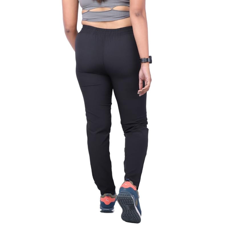 Image of Go-Fit Women Zip Pocket Synthetic Dry-Fit Gym Casual Lower Joggers Trackpant Sports Pant | Multicolors