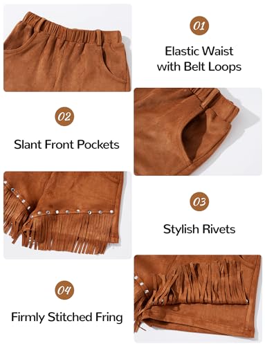 Short en daim synthétique Maeau de haute qualité avec poches fille