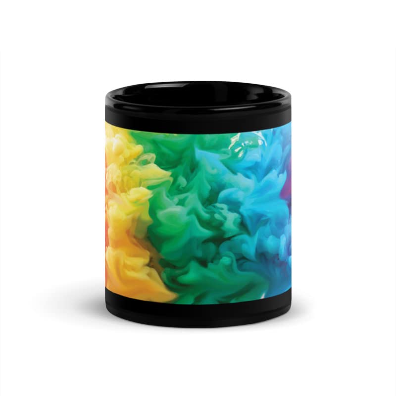RISH - Coffee Mug Black | Design Printed - Colour Splash Bright Pattern Pack of 1