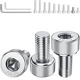 YOOPIN 60 Stück M6 x 10mm Innensechskant Schrauben, DIN912 M6 Inbusschrauben Edelstahl A2 V2A, Zylinderschrauben mit Sechskantschlüsseln, Zylinderkopfschrauben für Möbel und Heimwerkerarbeiten