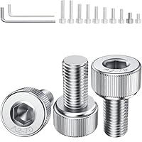 YOOPIN 60 Stück M6 x 10mm Innensechskant Schrauben, DIN912 M6 Inbusschrauben Edelstahl A2 V2A, Zylinderschrauben mit Sechskantschlüsseln, Zylinderkopfschrauben für Möbel und Heimwerkerarbeiten