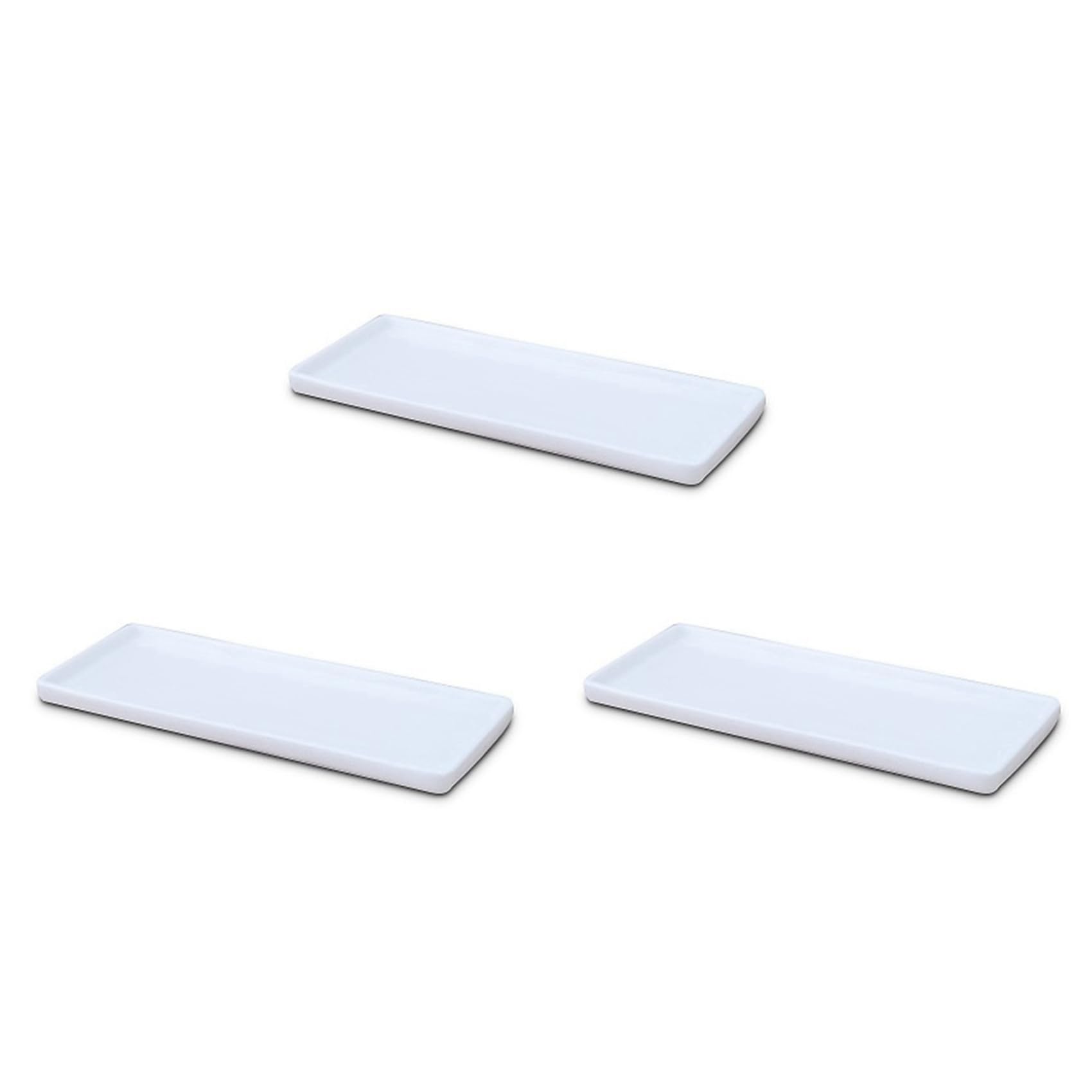 Plateau de Rangement Salle de Bain en Céramique : Assiette Porcelaine Blanche Multifonction