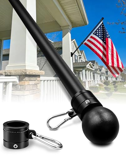 57 One-Piece Flag Pole Heavy Duty Stainless Steel Flagpole 2 Thicker Wall Waterproof & Rust-Resistant 360 Rotating Anti-Wrap Rings Fits 1-Inch Brackets(Not Include) for House Truck Boat...