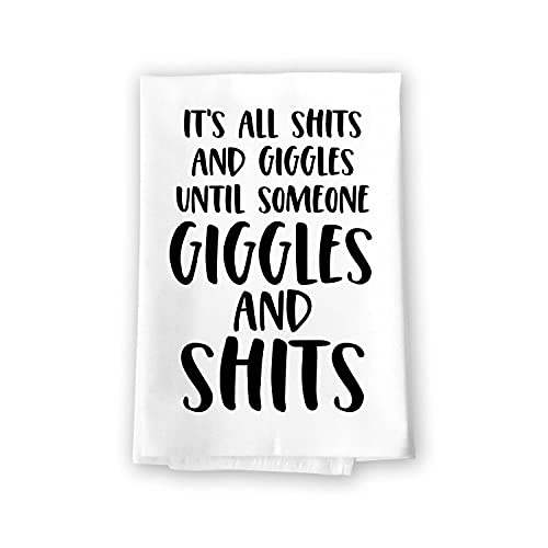 Honey Dew Gifts, Its All Shits and Giggles Until Someone Giggles and Shits, 27 Inch by 27 Inch, Inappropriate Gifts, Hand Towels, Bathroom Towels, Bathroom Decorations, Funny Decor, Hand Towels Funny