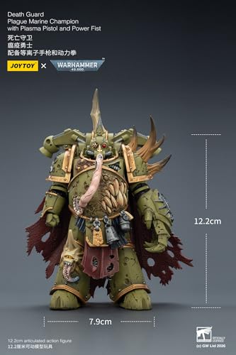 Image of JOYTOY Warhammer 40k Death Guard Plague Marine Champion Action Figure