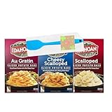 Scalloped, Au Gratin Idaho Potatoes In a Box for Baking Family Meals, 3 Pack Bundle With Raw Earth Colors...