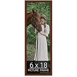 wallsthatspeak 6x18 Dark Walnut Rustic Pine Picture Frame for Puzzles Posters Photos or Artwork
