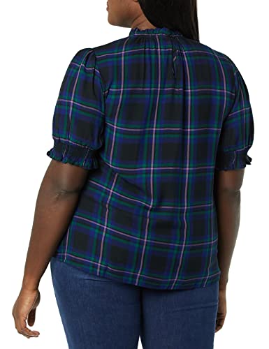 Amazon Essentials Women's Fluid Twill Short Puff Sleeve Smock Detail Shirt4