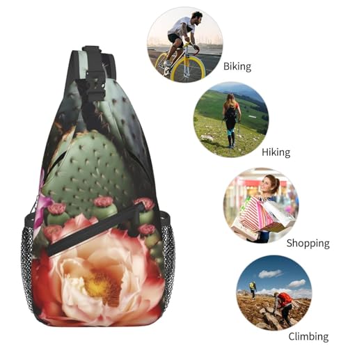 Bolso cruzado de pecho para hombre con flores y cactus miniatura 6