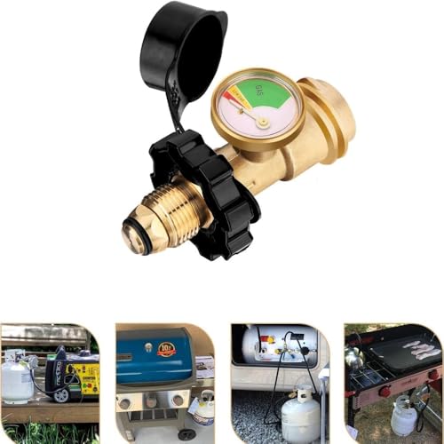 Indicador de Nivel de Tanque de Propano Adaptador de Propano QCC1 Tipo 1, Medidor de Propano Universal para Cilindro de Propano y Autocaravana o Parrilla de Gas para Barbacoa