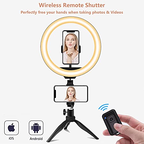 Desk Ring Light with Stand and Phone Holder, SUMCOO 10" Dimmable Desktop Selfie Ring Light for Makeup/Live Stream/Online Conference, Compatible with iPhone & Android Phone - Image 7