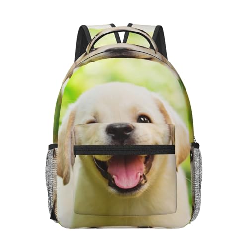 Sac à dos d'écolier imperméable et confortable à motif labrador amusant pour enfants