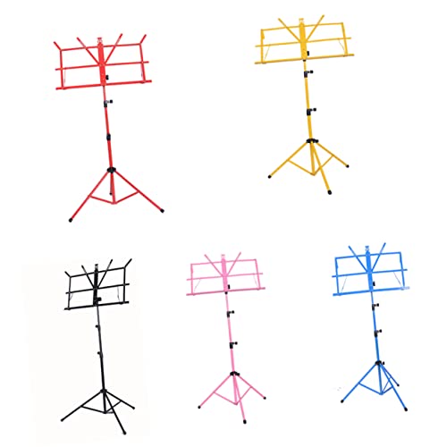 Kisangel Sheet Folding Music Tripod Stand Height Metal Music Stand Holder for Easy Carrying Lightweight Design for Guitar Parts and Accessories Yellow