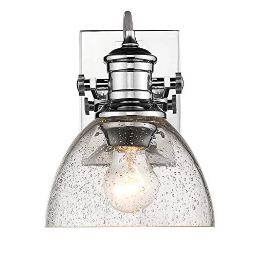 Up To 40% OFF Golden Lighting 3118-BA1 CH-SD Hines Vanity Light, Chrome with Seeded Glass
