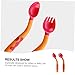Milisten Boy Girl Learning Fork Spoon Feeding Set Soft Tips Non-Slip Base Tableware