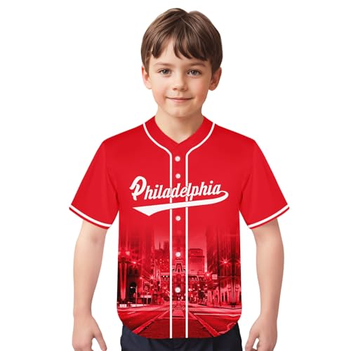 Camisa de beisebol City Night Skyline Jersey estampada vestuário para crianças fãs uniforme presente