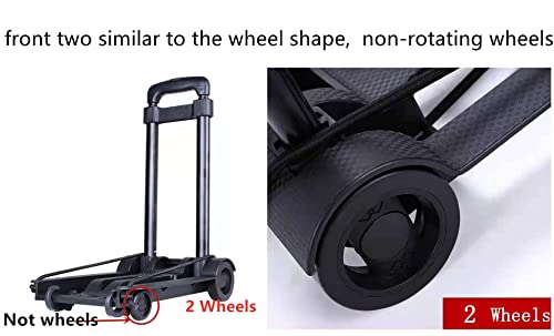 Minisize Folding Luggage Cart With 2 Wheels Lightweight Plastic Luggage Trolley Office Hand Truck For Shopping Travel Camping And School Use Trolley,L12.6 X W9 Inch.maximum Load 66Lbs #TOP4