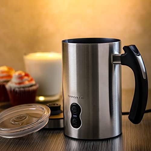 Miniatura 8 de OVENTE Espumador de leche eléctrico y vaporizador, máquina automática de espuma fría y caliente para café, café con leche, capuchino o macchiato,
