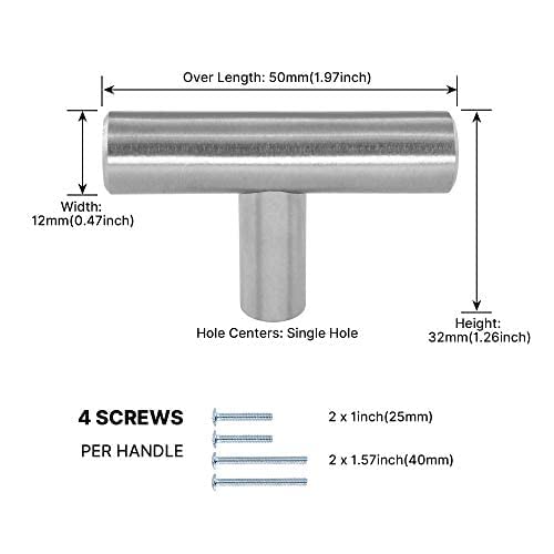 Homdiy 10Pack Cabinet Knobs Brushed Nickel Drawer Knobs - 2In Overall Cabinet Door Knobs Single Hole Knobs Modern Cabinet Hardware For Kitchen Cabinets, Dresser Drawers #TOP2