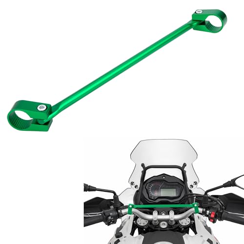Tunejoy Barre d'equilibre Moto de 22mm Barre Transversale Guidon Moto en Aluminium Barre Renfort Moto Réglable pour Motocross Mini-moto ATV 330mm Vert