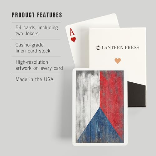 Baraja de póker con bandera de República Checa rústica miniatura 3